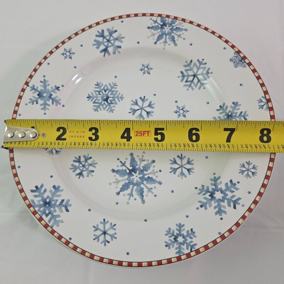 Sakura Debbie Mumm Snowflake 8” Stoneware Salad Luncheon Plates – Set of 4 - Picture 14 of 16
